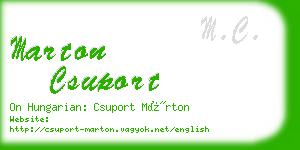 marton csuport business card
